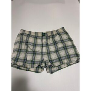 Aeropostale XL Men's Plaid Boxers Shorts Premium Underwear Green Blue y2k